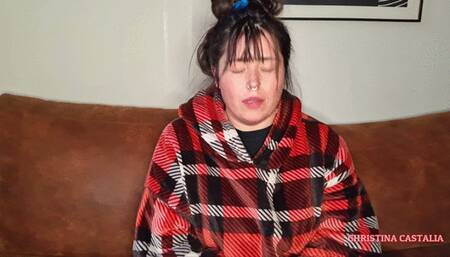 SICK GIRL SMOKES & COUGHS UP PHLEGM