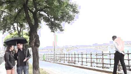 Cuckold enjoys watching his lovely wife taking a big black cock