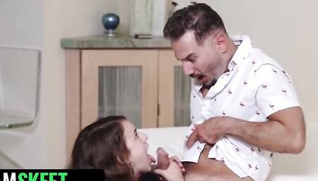 Foxy girl Ellie Eilish wanted stepdad's hard cock so badly