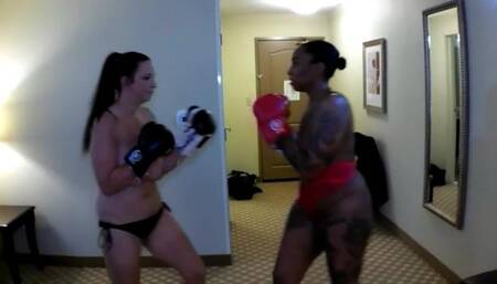 XXX-012 Bar Sluts, Motel Room Boxing, Dasani Vs Riley, Body & Breast Punishment, Vol 35