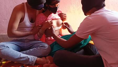 For the need of cash, he got his wife fucked by another and also fucked himself.