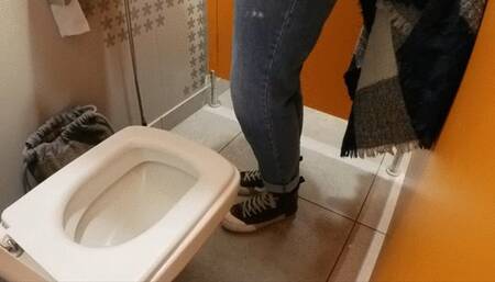 Fatty in busy Mall toilet at sush hours