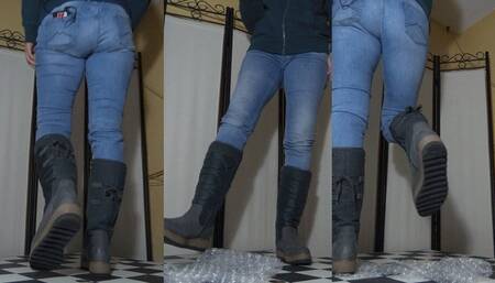 Some crush and my quick capitulation under Tanja's brutal boots - Cam 1