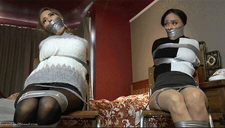 Tamara & Emma in: Incident at MidSeason Lodge: ChairBound Sleuth Hostages Gallantly Battle Their Bonds Hidden from View! (HD)