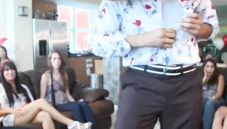 MILFs Taylor Kay, Luna Sky & Melanie Hicks are sucking stripper's cock