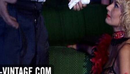 Vintage orgy in a bar champagne BJ and riding