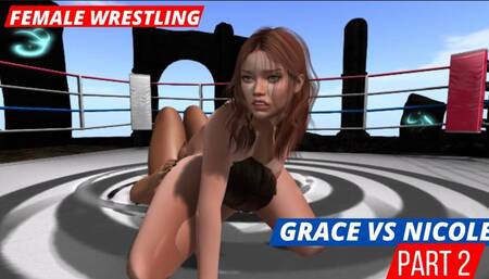FEMALE WRESTLING: Grace fights Nicole for money PART 2 HDMP4