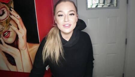 Blake Blossom polishes a hard cock and gets fucked in POV video