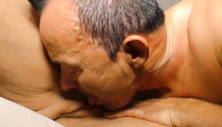 Slutty grandma is licked and fucked by that kinky fellow