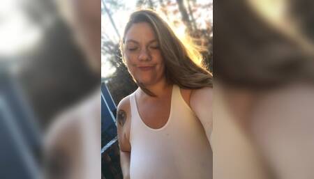 Walking around without bra