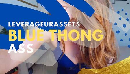 Blue Thong Redhead Ass Tease - 80