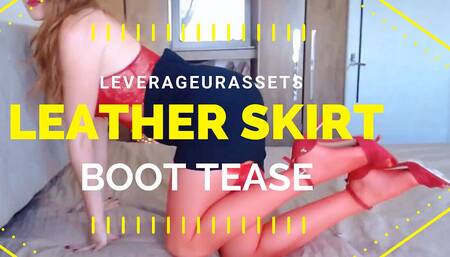 Redhead Leather Skirt Boot Tease - 82