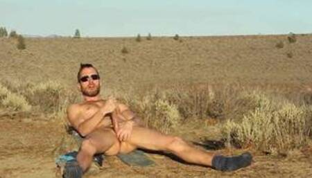 Andy Tate strokes naked in a public park