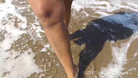 Foot fetish. My wife showing her bare feet on the beach