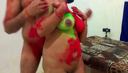 Sister-in-law's special ass and pussy fuck in Holi