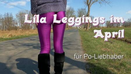 April purple leggings - butt version - Lila Leggings im April - Po-Version