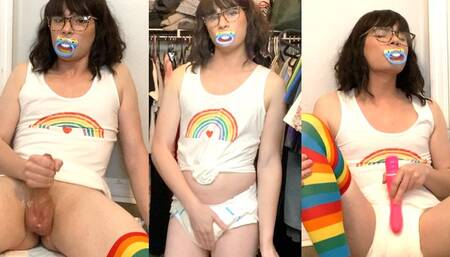 Rainbow Socks and a Diaper