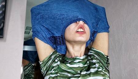 Takes off sweaters and shows his nose (custom video)