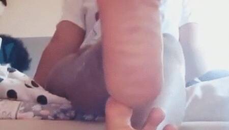 Igbo Omo Actress’ Wrinkly, Thick Soles On Top of Each Other with Toe Wiggles