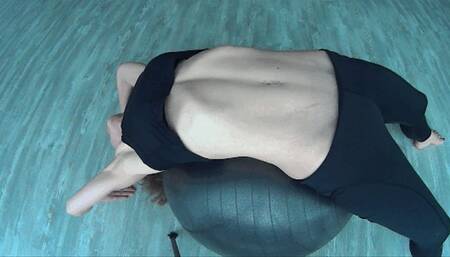 Stretching belly and ABS on gim ball (B)