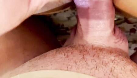 POV-style video shows a horny MILF taking cock to the balls