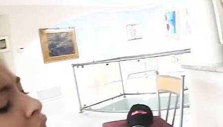 Petite chick Michelle Maylene is being stretched with a hard dick