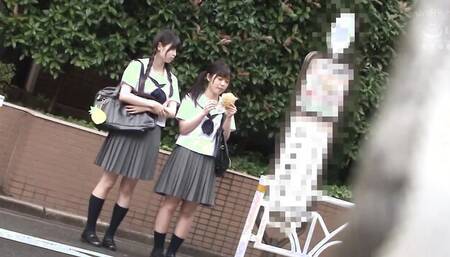 Lovely Asian schoolgirls are groped and fucked by a kinky old men