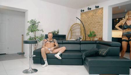 Puking and Pissing slave Punishment Strict Domina use strapon and puke & piss on slave mouth