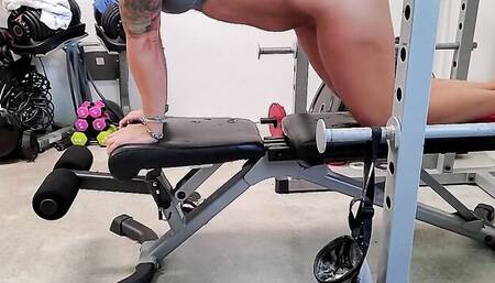 MILF gets naked for the webcam and exercises for her fans