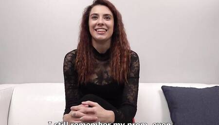 Shy girl gives head and gets shagged at porn casting