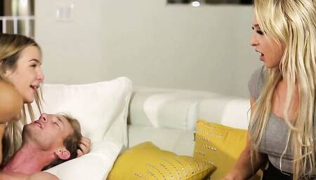 Alix Lynx, Blair Williams & Ryan McLane are having 3some on the couch