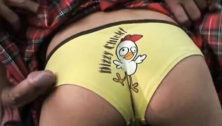 Petite schoolgirl is fucked by a horny redneck in the woods