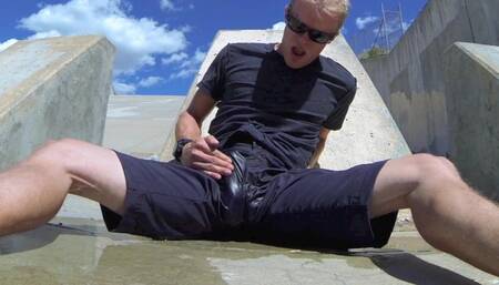 Pissing my shorts on a flood control structure