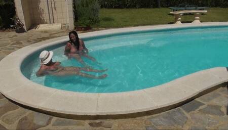 Threesome in the pool