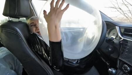 Nastya stuck in the airbag