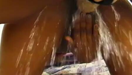 Chocolate babes Caramel and Nicole Douglas enjoy having soixante-neuf and play with different toys