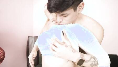 Busty blonde is fucked in her throat and soaking wet cunt