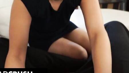 Charming Penelope Reed takes a big cock in that hairy pussy