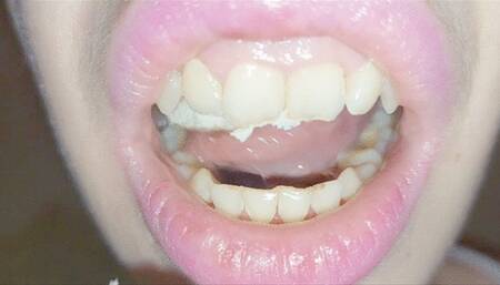 chewing and eating chocolate--