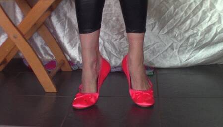 Coral Satin Flats Worship
