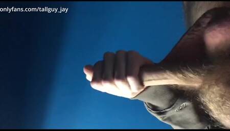 Cumming in a restroom