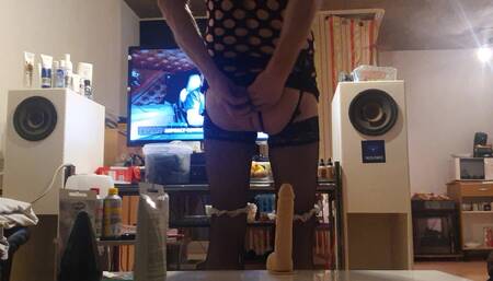 Riding a dildo with my hot ass cunt!