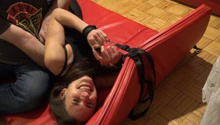 Tickling Ewelina body on the red mat Part 2 Face Up