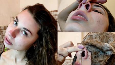 Wet Hair Nose Pinching (custom video)