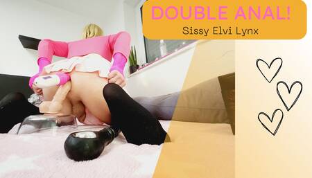 Sissy Double Anal and Hot Dildo Riding