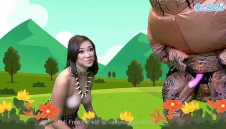 Cave Girl Madi Laine Dino Blowjob
