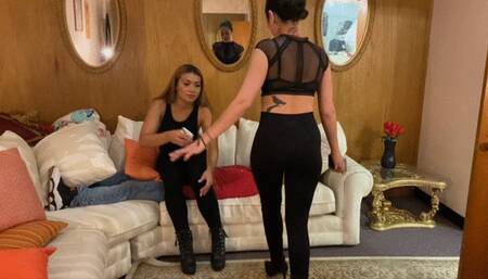 Mistress Lyssa and Miss Leticia Chilling on the Couch