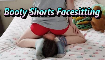 Red Booty Shorts Facesitting - Dollparty