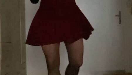 Kicks and punches in lil black dress