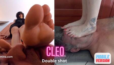 Cleo Domina- Hard facestanding, double shot!MOBILE VERSION